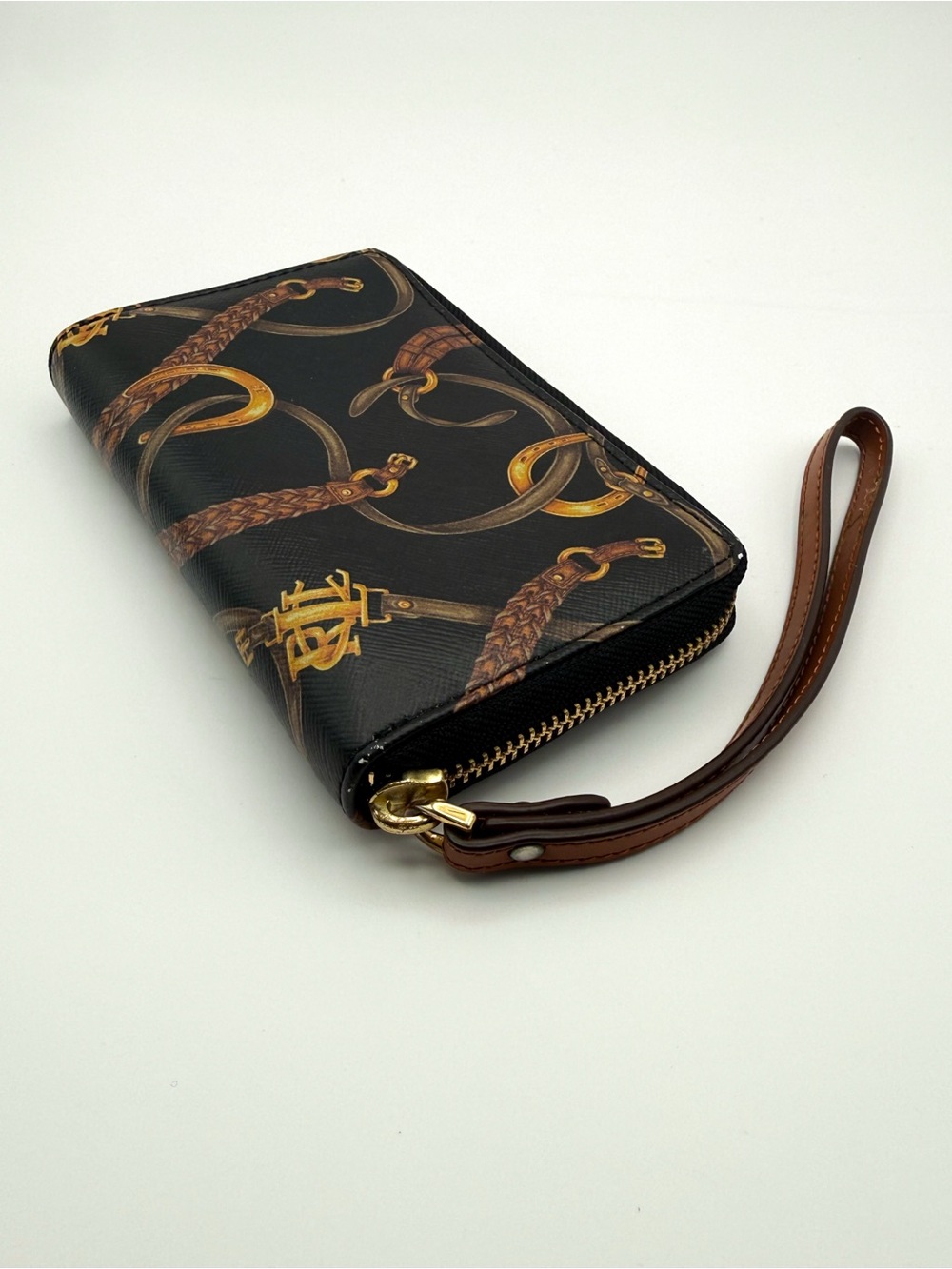 ⚜️LAUREN RALPH LAUREN⚜️ Black Signature Equestrian Print Wristlet Wallet - Picture 5 of 15